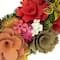 12.5" Mixed Floral Artificial Wooden Spring Wreath